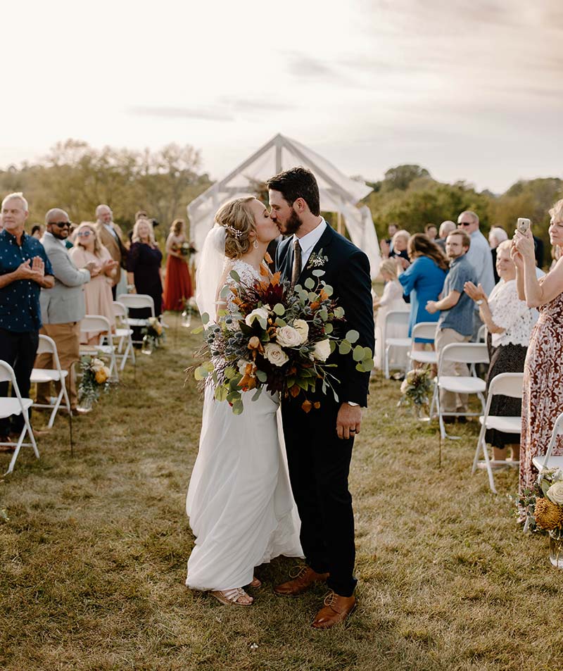 Barn wedding in the fall - Kansas